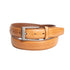 Textured Italian Leather Belt with Edge Stitching