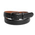 Smooth Finish Italian Leather Belt with Black Horseshoe Buckle