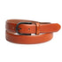 Smooth Finish Italian Leather Belt with Black Horseshoe Buckle