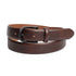 Smooth Finish Italian Leather Belt with Black Horseshoe Buckle