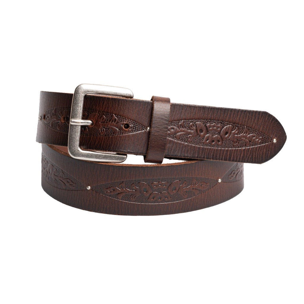 Silver Jeans Co. 40mm Genuine Leather Belt with Vintage Emboss