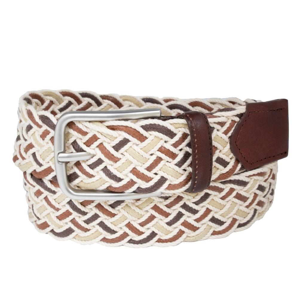 2 Inch Wide Leather Braided Belt for Women Hand Made Soft Woven