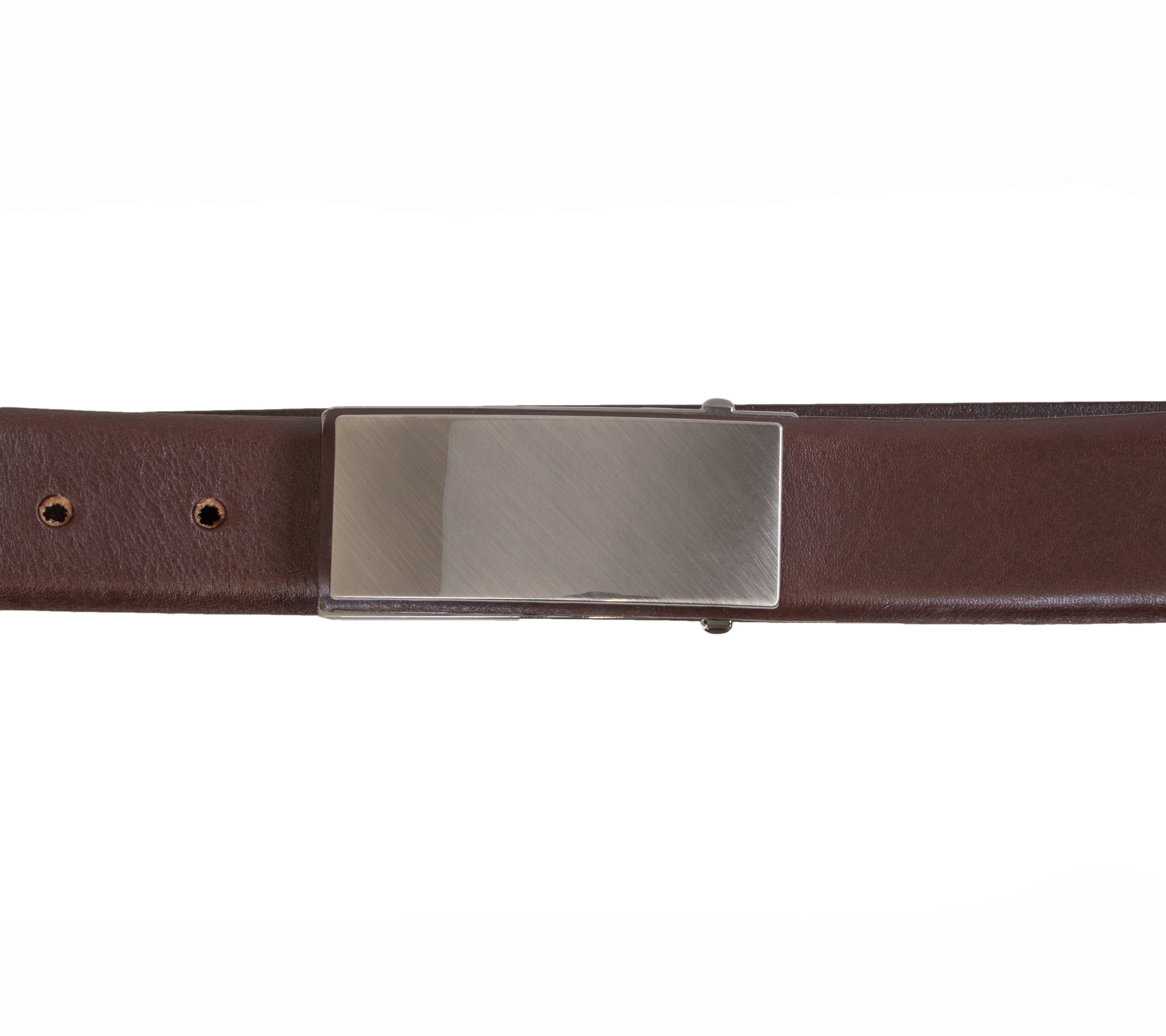 Shrunken Grain Italian Leather Plaque Buckle Belt